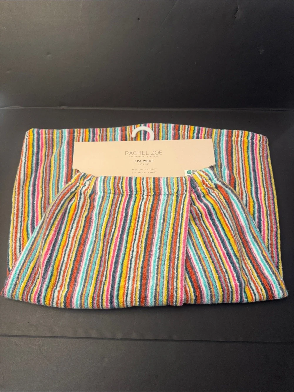 8pc RACHEL ZOE Rainbow Stripe Coordinating Bath Towel Set- SpaWrap/Hand/Wash